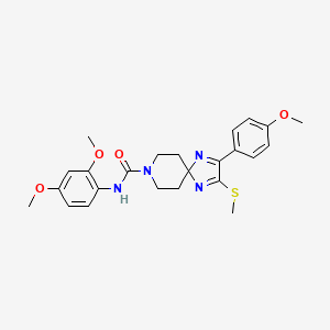 molecular formula C24H28N4O4S B2797015 N-(2,4-dimethoxyphenyl)-2-(4-methoxyphenyl)-3-(methylthio)-1,4,8-triazaspiro[4.5]deca-1,3-diene-8-carboxamide CAS No. 894881-36-8