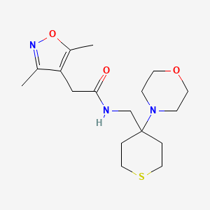 molecular formula C17H27N3O3S B2797019 2-(3,5-Dimethyl-1,2-oxazol-4-yl)-N-[(4-morpholin-4-ylthian-4-yl)methyl]acetamide CAS No. 2380098-00-8