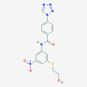 N-{3-[(2-hydroxyethyl)sulfanyl]-5-nitrophenyl}-4-(1H-tetraazol-1-yl)benzamide