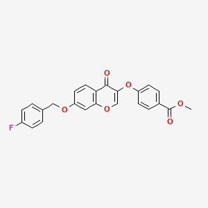 molecular formula C24H17FO6 B2797024 Methyl 4-[7-[(4-fluorophenyl)methoxy]-4-oxochromen-3-yl]oxybenzoate CAS No. 846590-62-3