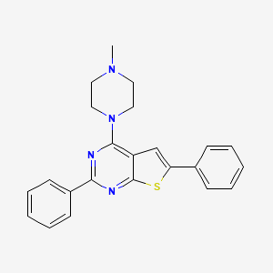 molecular formula C23H22N4S B2797032 4-(4-Methylpiperazin-1-yl)-2,6-diphenylthieno[2,3-d]pyrimidine CAS No. 663218-78-8