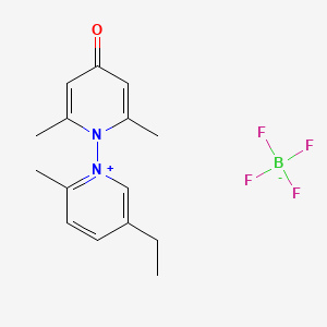 molecular formula C15H19BF4N2O B2797033 1-(2,6-Dimethyl-4-oxo-1(4H)-pyridinyl)-5-ethyl-2-methylpyridinium tetrafluoroborate CAS No. 56474-32-9