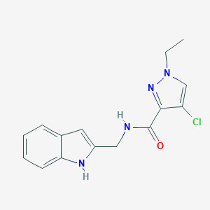 4-chloro-1-ethyl-N-(1H-indol-2-ylmethyl)-1H-pyrazole-3-carboxamide