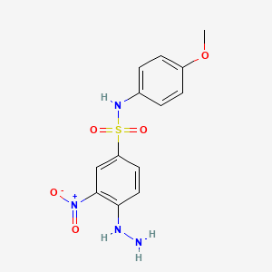 molecular formula C13H14N4O5S B2797044 4-Hydrazino-N-(4-methoxy-phenyl)-3-nitro-benzenesulfonamide CAS No. 327093-07-2