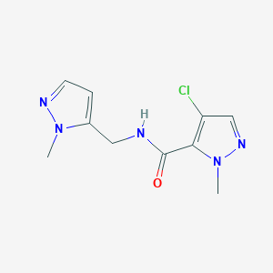 molecular formula C10H12ClN5O B279705 4-chloro-1-methyl-N-[(1-methyl-1H-pyrazol-5-yl)methyl]-1H-pyrazole-5-carboxamide 