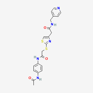 N-(4-acetamidophenyl)-2-((4-(2-oxo-2-((pyridin-4-ylmethyl)amino)ethyl)thiazol-2-yl)thio)acetamide