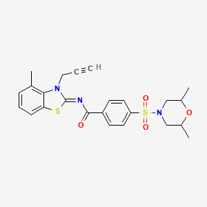 molecular formula C24H25N3O4S2 B2797055 (Z)-4-((2,6-dimethylmorpholino)sulfonyl)-N-(4-methyl-3-(prop-2-yn-1-yl)benzo[d]thiazol-2(3H)-ylidene)benzamide CAS No. 868377-92-8