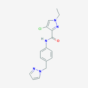 4-chloro-1-ethyl-N-[4-(1H-pyrazol-1-ylmethyl)phenyl]-1H-pyrazole-3-carboxamide