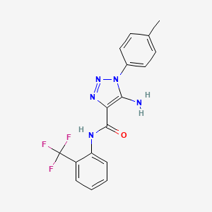 molecular formula C17H14F3N5O B2797061 5-amino-1-(p-tolyl)-N-(2-(trifluoromethyl)phenyl)-1H-1,2,3-triazole-4-carboxamide CAS No. 951903-01-8