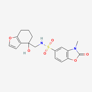 molecular formula C17H18N2O6S B2797066 N-((4-hydroxy-4,5,6,7-tetrahydrobenzofuran-4-yl)methyl)-3-methyl-2-oxo-2,3-dihydrobenzo[d]oxazole-5-sulfonamide CAS No. 2320214-73-9