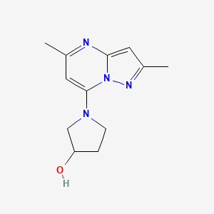 molecular formula C12H16N4O B2797074 1-(2,5-二甲基吡唑并[1,5-a]嘧啶-7-基)吡咯烷-3-醇 CAS No. 2189434-28-2