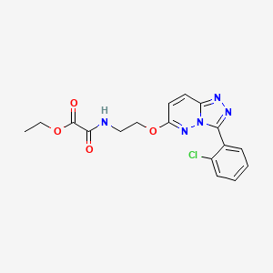 molecular formula C17H16ClN5O4 B2797081 Ethyl 2-((2-((3-(2-chlorophenyl)-[1,2,4]triazolo[4,3-b]pyridazin-6-yl)oxy)ethyl)amino)-2-oxoacetate CAS No. 1021099-03-5