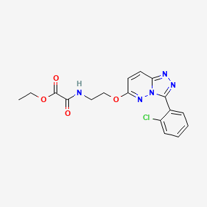 molecular formula C17H16ClN5O4 B2797081 乙酸2-((2-((3-(2-氯苯基)-[1,2,4]三唑并[4,3-b]吡啶-6-基)氧基)乙基)氨基)-2-氧代乙酸酯 CAS No. 1021099-03-5