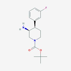 rac-tert-butyl (3R,4S)-3-amino-4-(3-fluorophenyl)piperidine-1-carboxylate, cis