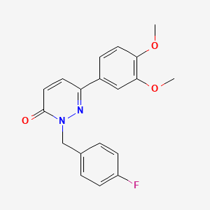 molecular formula C19H17FN2O3 B2797085 6-(3,4-dimethoxyphenyl)-2-(4-fluorobenzyl)pyridazin-3(2H)-one CAS No. 941882-84-4