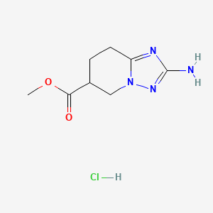 molecular formula C8H13ClN4O2 B2797089 methyl 2-amino-5H,6H,7H,8H-[1,2,4]triazolo[1,5-a]pyridine-6-carboxylate hydrochloride CAS No. 2225136-46-7