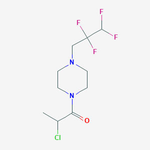 molecular formula C10H15ClF4N2O B2797092 2-Chloro-1-[4-(2,2,3,3-tetrafluoropropyl)piperazin-1-yl]propan-1-one CAS No. 2411296-63-2