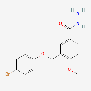 molecular formula C15H15BrN2O3 B2797094 3-[(4-溴苯氧基)甲基]-4-甲氧基苯甲酰肼 CAS No. 438221-59-1