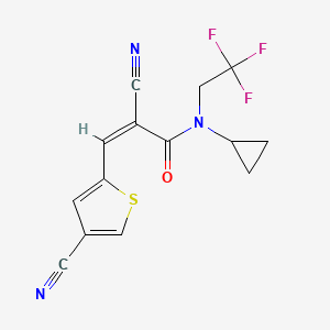 (Z)-2-Cyano-3-(4-cyanothiophen-2-yl)-N-cyclopropyl-N-(2,2,2-trifluoroethyl)prop-2-enamide