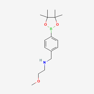 molecular formula C16H26BNO3 B2797099 2-甲氧基-N-(4-(4,4,5,5-四甲基-1,3,2-二氧杂硼杂环戊二烷-2-基)苯甲基)乙胺 CAS No. 2490665-88-6