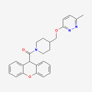 molecular formula C25H25N3O3 B2797104 3-methyl-6-{[1-(9H-xanthene-9-carbonyl)piperidin-4-yl]methoxy}pyridazine CAS No. 2320859-50-3