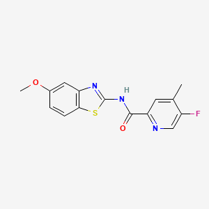 molecular formula C15H12FN3O2S B2797105 5-Fluoro-N-(5-methoxy-1,3-benzothiazol-2-yl)-4-methylpyridine-2-carboxamide CAS No. 2415564-63-3