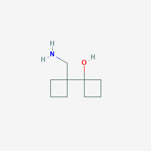 molecular formula C9H17NO B2797114 1-[1-(Aminomethyl)cyclobutyl]cyclobutan-1-ol CAS No. 1538820-49-3