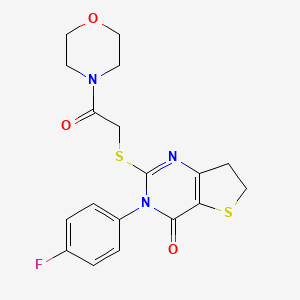 3-(4-fluorophenyl)-2-((2-morpholino-2-oxoethyl)thio)-6,7-dihydrothieno[3,2-d]pyrimidin-4(3H)-one