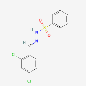 molecular formula C13H10Cl2N2O2S B2797117 N'-[(E)-(2,4-dichlorophenyl)methylidene]benzenesulfonohydrazide CAS No. 91719-04-9