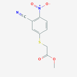 molecular formula C10H8N2O4S B2797126 甲酸2-(3-氰基-4-硝基苯硫基)酯 CAS No. 1024431-85-3