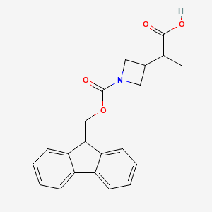 molecular formula C21H21NO4 B2797130 2-(1-{[(9H-fluoren-9-yl)methoxy]carbonyl}azetidin-3-yl)propanoic acid CAS No. 1594944-87-2
