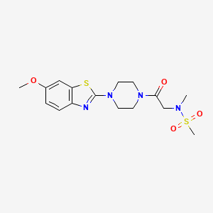 molecular formula C16H22N4O4S2 B2797136 N-(2-(4-(6-methoxybenzo[d]thiazol-2-yl)piperazin-1-yl)-2-oxoethyl)-N-methylmethanesulfonamide CAS No. 1171711-35-5