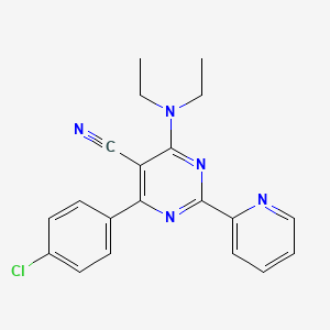4-(4-Chlorophenyl)-6-(diethylamino)-2-(2-pyridinyl)-5-pyrimidinecarbonitrile