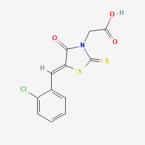 molecular formula C12H8ClNO3S2 B2797139 [(5Z)-5-(2-chlorobenzylidene)-4-oxo-2-thioxo-1,3-thiazolidin-3-yl]acetic acid CAS No. 82158-57-4