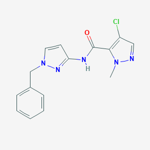 molecular formula C15H14ClN5O B279714 N-(1-benzyl-1H-pyrazol-3-yl)-4-chloro-1-methyl-1H-pyrazole-5-carboxamide 