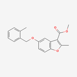 molecular formula C19H18O4 B2797149 甲基 2-甲基-5-[(2-甲基苯基)甲氧基]-1-苯并呋喃-3-羧酸酯 CAS No. 307552-47-2