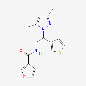 molecular formula C16H17N3O2S B2797156 N-(2-(3,5-dimethyl-1H-pyrazol-1-yl)-2-(thiophen-3-yl)ethyl)furan-3-carboxamide CAS No. 2034347-20-9