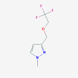 molecular formula C7H9F3N2O B2797157 1-methyl-3-[(2,2,2-trifluoroethoxy)methyl]-1H-pyrazole CAS No. 1856043-49-6