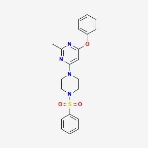 2-Methyl-4-phenoxy-6-(4-(phenylsulfonyl)piperazin-1-yl)pyrimidine