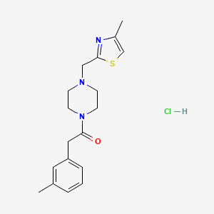 1-(4-((4-Methylthiazol-2-yl)methyl)piperazin-1-yl)-2-(m-tolyl)ethanone hydrochloride