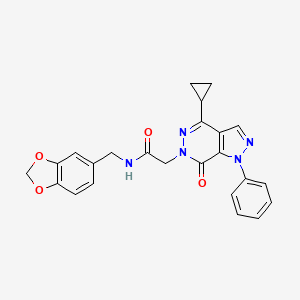 N-(benzo[d][1,3]dioxol-5-ylmethyl)-2-(4-cyclopropyl-7-oxo-1-phenyl-1H-pyrazolo[3,4-d]pyridazin-6(7H)-yl)acetamide