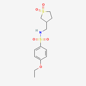 molecular formula C13H19NO5S2 B2797164 N-((1,1-dioxidotetrahydrothiophen-3-yl)methyl)-4-ethoxybenzenesulfonamide CAS No. 1235235-14-9
