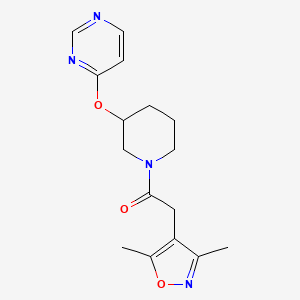 2-(3,5-dimethyl-1,2-oxazol-4-yl)-1-[3-(pyrimidin-4-yloxy)piperidin-1-yl]ethan-1-one