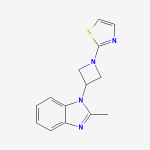 molecular formula C14H14N4S B2797169 2-[3-(2-Methylbenzimidazol-1-yl)azetidin-1-yl]-1,3-thiazole CAS No. 2380174-36-5