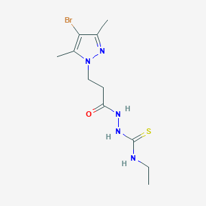 molecular formula C11H18BrN5OS B279718 2-[3-(4-bromo-3,5-dimethyl-1H-pyrazol-1-yl)propanoyl]-N-ethylhydrazinecarbothioamide 