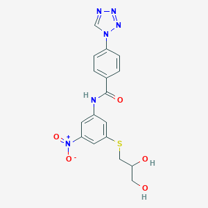 molecular formula C17H16N6O5S B279719 N-{3-[(2,3-dihydroxypropyl)sulfanyl]-5-nitrophenyl}-4-(1H-tetraazol-1-yl)benzamide 