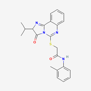 2-((2-isopropyl-3-oxo-2,3-dihydroimidazo[1,2-c]quinazolin-5-yl)thio)-N-(o-tolyl)acetamide