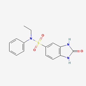 molecular formula C15H15N3O3S B2797199 N-ethyl-2-oxo-N-phenyl-2,3-dihydro-1H-benzimidazole-5-sulfonamide CAS No. 692761-85-6