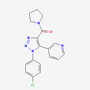 molecular formula C18H16ClN5O B2797219 (1-(4-chlorophenyl)-5-(pyridin-3-yl)-1H-1,2,3-triazol-4-yl)(pyrrolidin-1-yl)methanone CAS No. 1326919-75-8