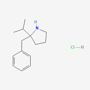 molecular formula C14H22ClN B2797236 2-Benzyl-2-(propan-2-yl)pyrrolidine hydrochloride CAS No. 1955547-89-3